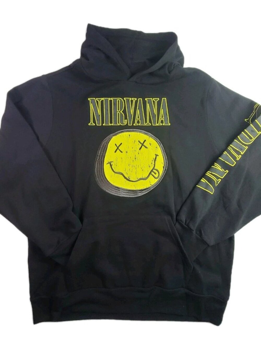 Nirvana Men's X-Eyed Smiley Long Sleeve Hoodie Size XL 90's Grunge NEW